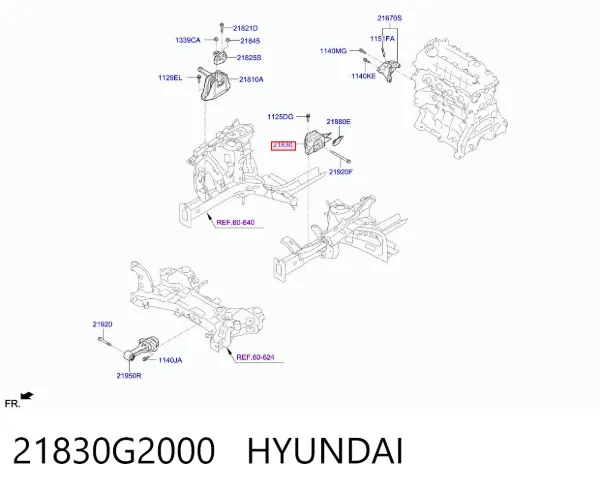 Poduszka (podpora) silnika lewa 21830G2000 Hyundai/Kia