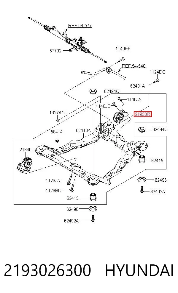 Poduszka (podpora) silnika tylna 2193026300 Hyundai/Kia