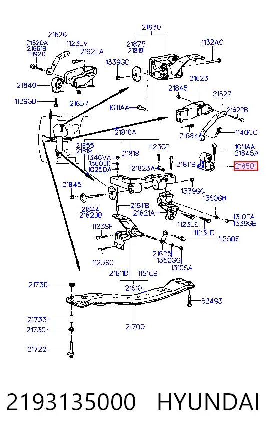 Poduszka (podpora) silnika tylna Hyundai Sonata III