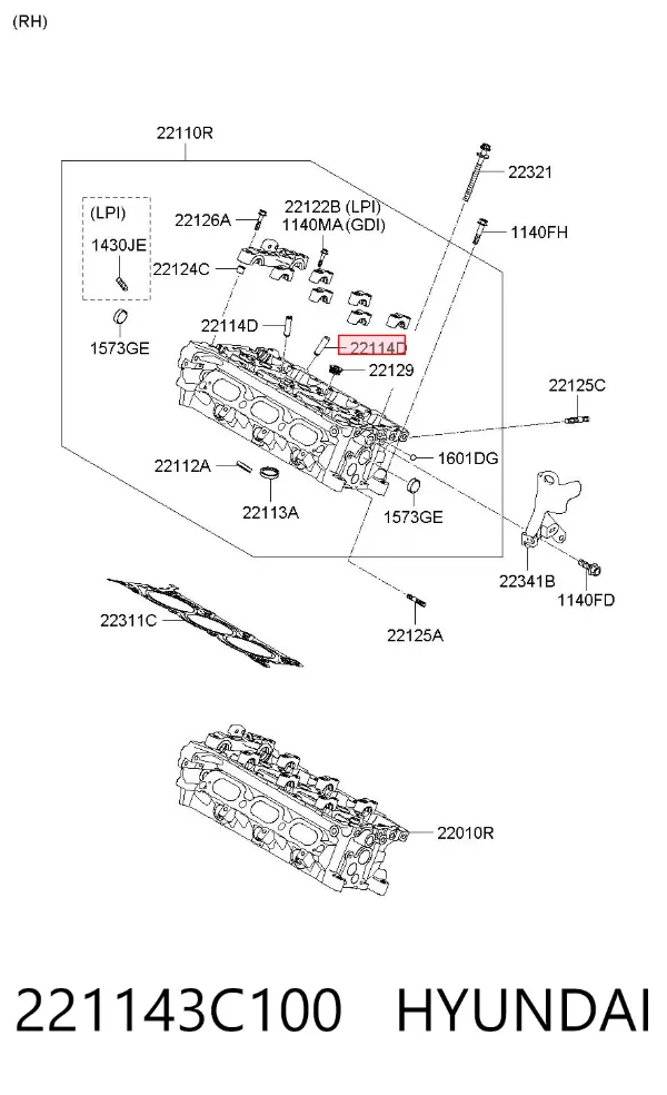 Prowadnica zaworu 221143C100 Hyundai/Kia