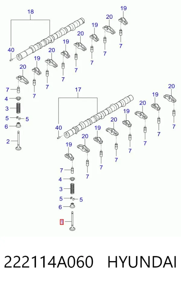 Zawór dolotowy/ssący 222114A060 Hyundai/Kia