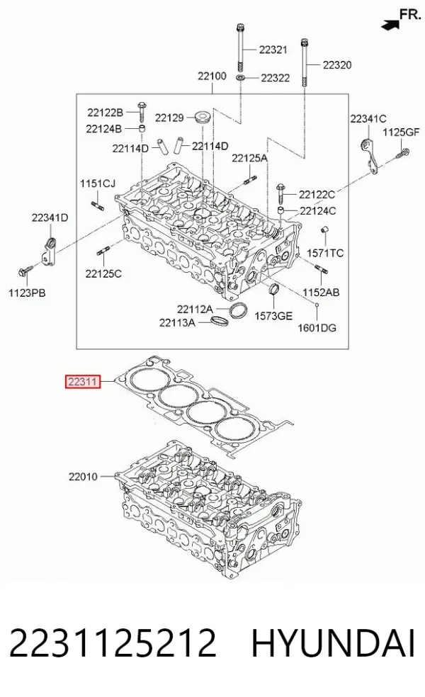 Uszczelka głowicy cylindrów 2231125212 Hyundai/Kia