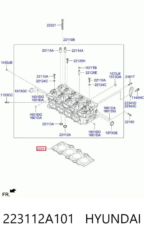 Uszczelka głowicy cylindrów 223112A101 Hyundai/Kia