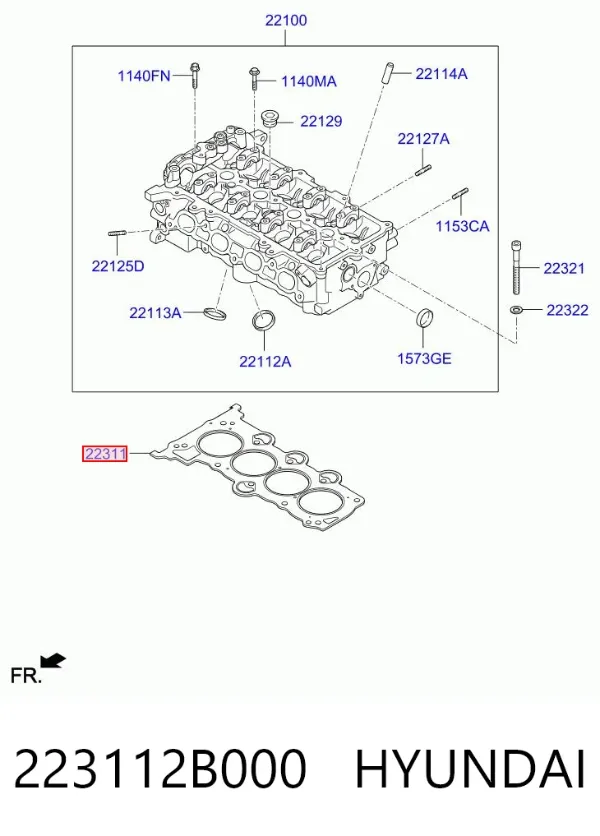 Uszczelka głowicy cylindrów 223112B000 Hyundai/Kia