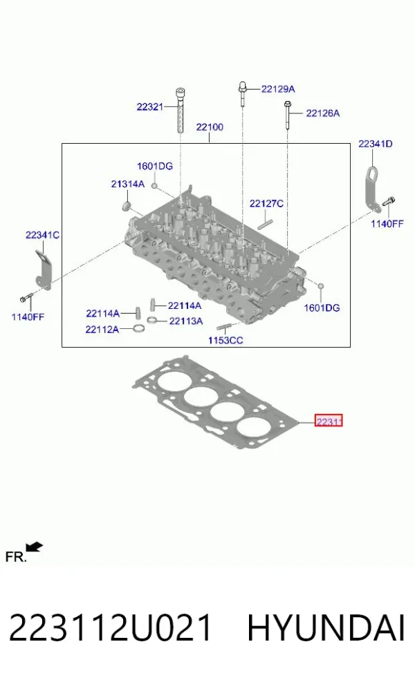 Uszczelka głowicy cylindrów 223112U021 Hyundai/Kia