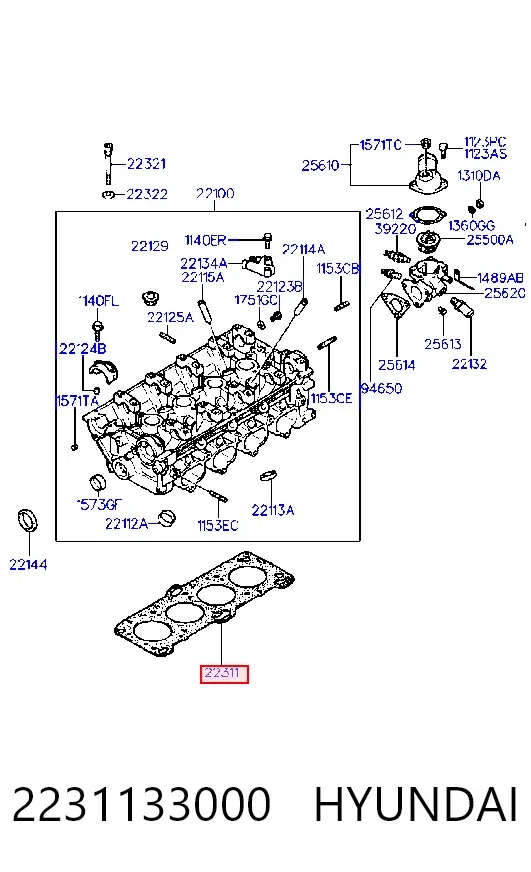 Uszczelka głowicy cylindrów 2231133000 Hyundai/Kia