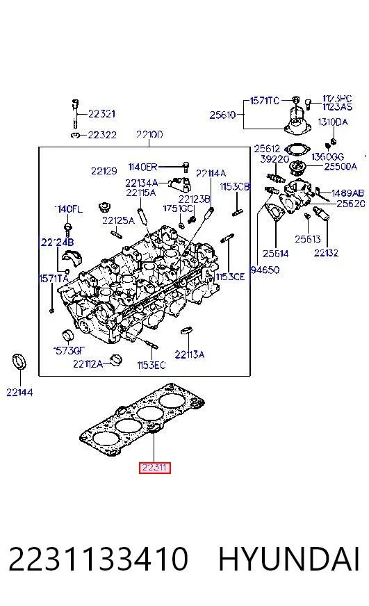 Uszczelka głowicy cylindrów 2231133410 Hyundai/Kia