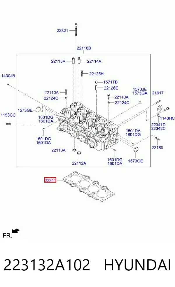 Uszczelka głowicy cylindrów 223132A102 Hyundai/Kia