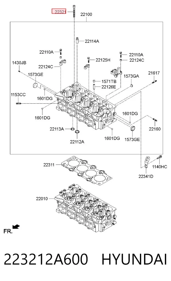 Śruba głowicy cylindrów 223212A600 Hyundai/Kia