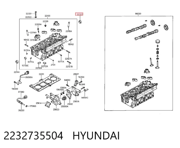 Zaślepka głowicy cylindrów/bloku cylindrów Hyundai Sonata IV