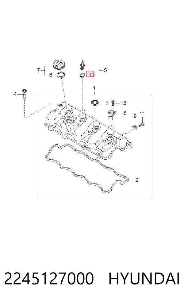Pierścień uszczelniający wtryskiwacza 2245127000 Hyundai/Kia
