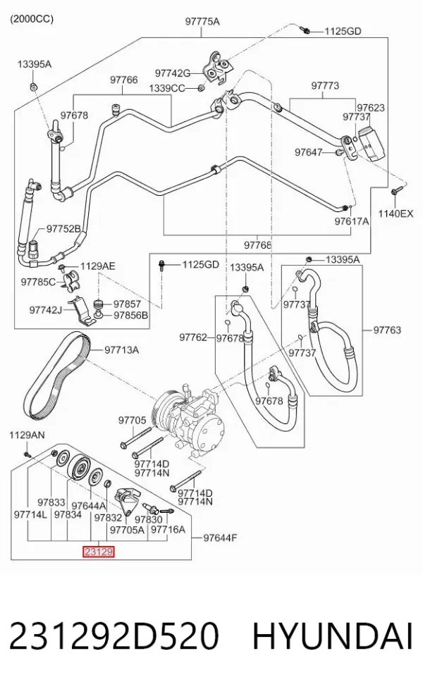 Rolka napinacza paska napędowego 231292D520 Hyundai/Kia