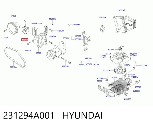 Rolka napinacza paska napędowego 231294A001 Hyundai/Kia
