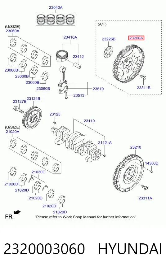 Koło zamachowe silnika Hyundai I10 PA
