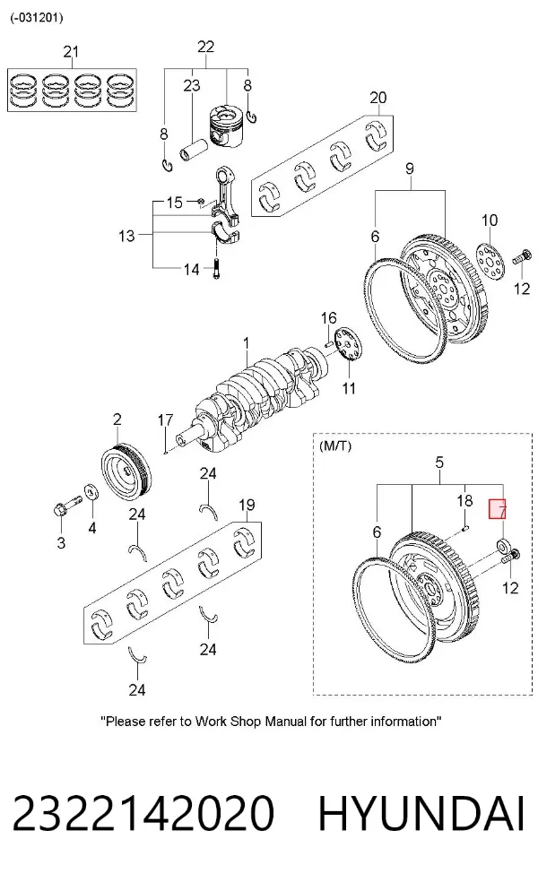 Łożysko wyciskowe (oporowe) wału sprzęgłowego 2322142020 Hyundai/Kia