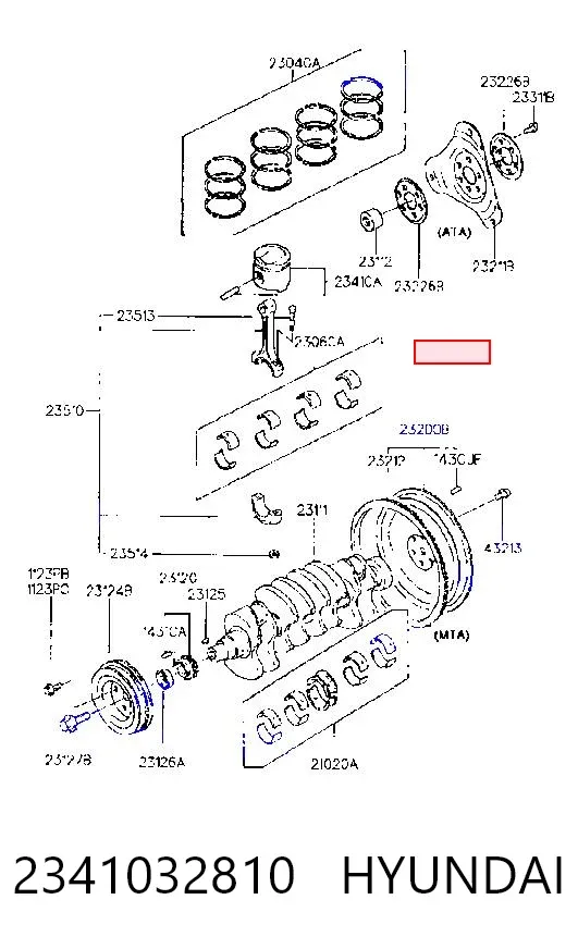 Pas napędowy mechanizmów 2341032810 Hyundai/Kia