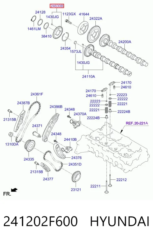 Koło zębate pompy olejowej 241202F600 Hyundai/Kia