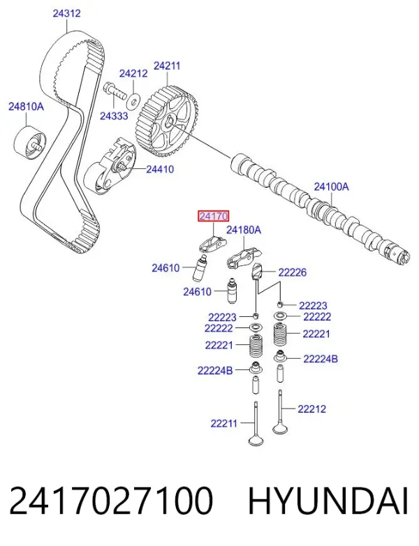 Dźwigienka zaworu ssącego 2417027100 Hyundai/Kia