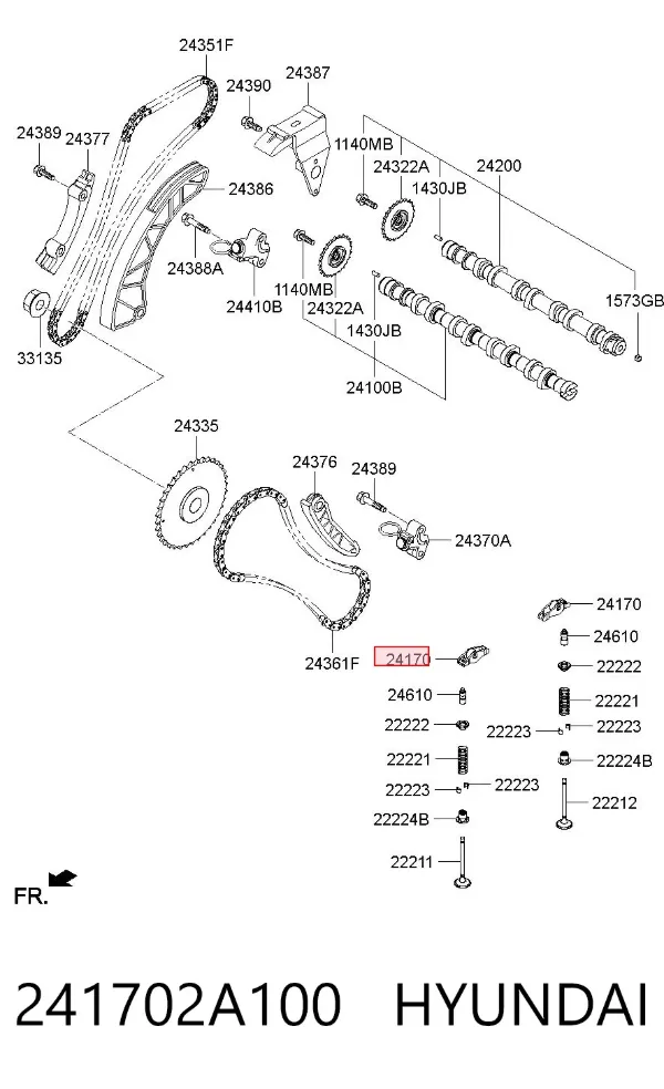 Dźwigienka zaworowa 241702A100 Hyundai/Kia