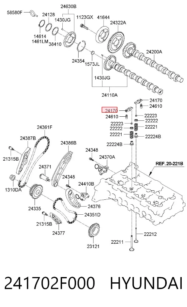 Dźwigienka zaworowa 241702F000 Hyundai/Kia