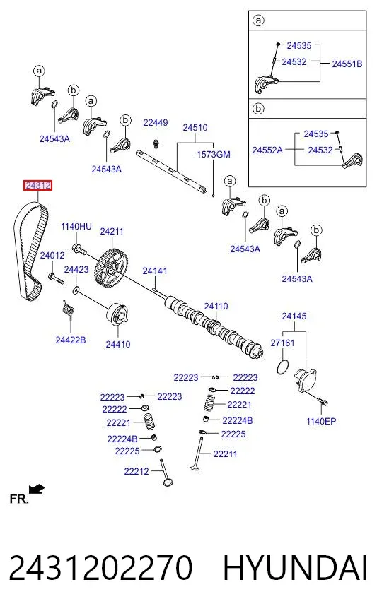 Pasek rozrządu 2431202270 Hyundai/Kia