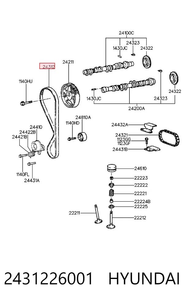 Pasek rozrządu 2431226001 Hyundai/Kia