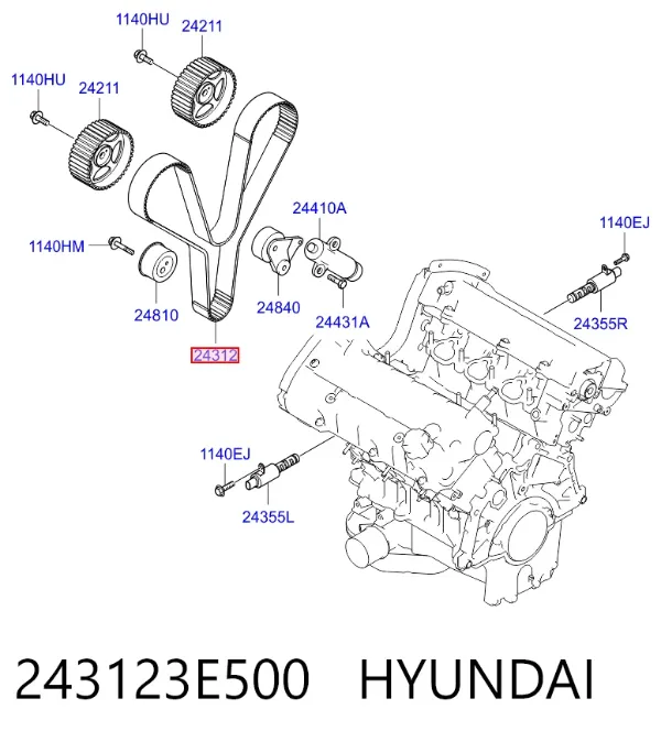 Pasek rozrządu 243123E500 Hyundai/Kia