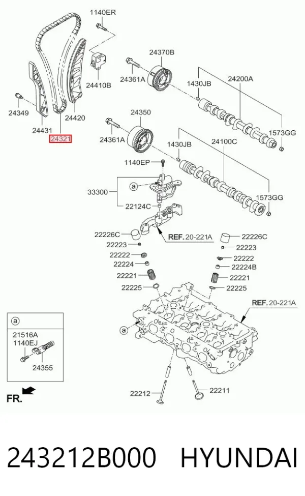 Łańcuch rozrządu 243212B000 Hyundai/Kia