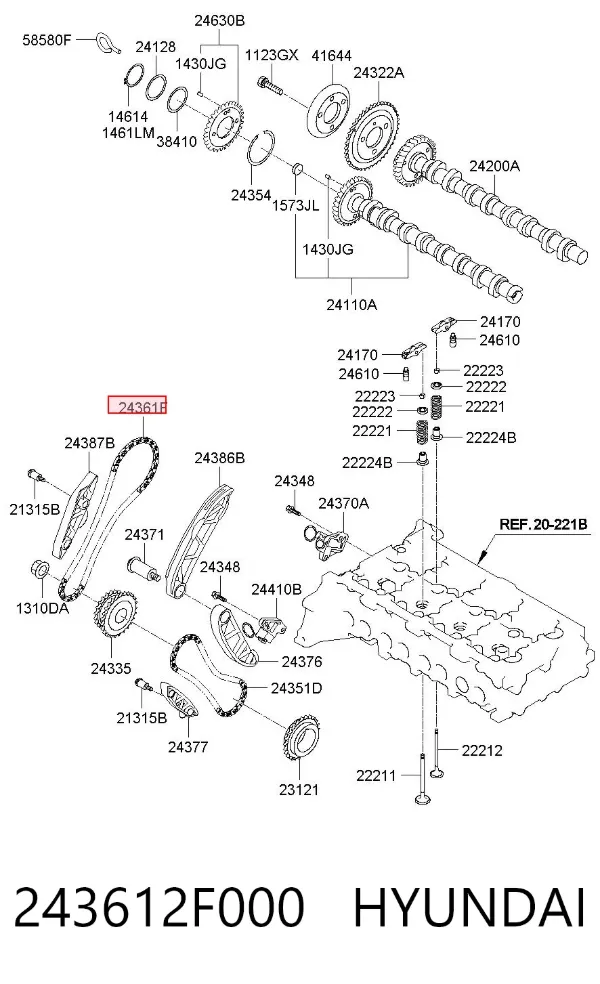 Łańcuch rozrządu 243612F000 Hyundai/Kia