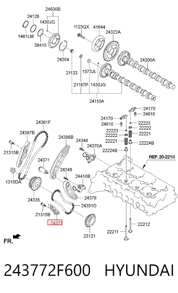 Tłumik drgań łańcucha pompy oleju 243772F600 Hyundai/Kia