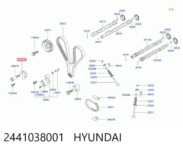 Napinacz paska rozrządu 2441038001 Hyundai/Kia