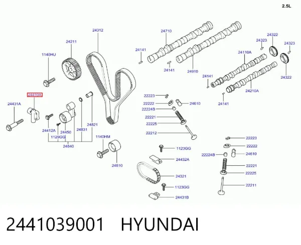 Napinacz paska rozrządu 2441039001 Hyundai/Kia