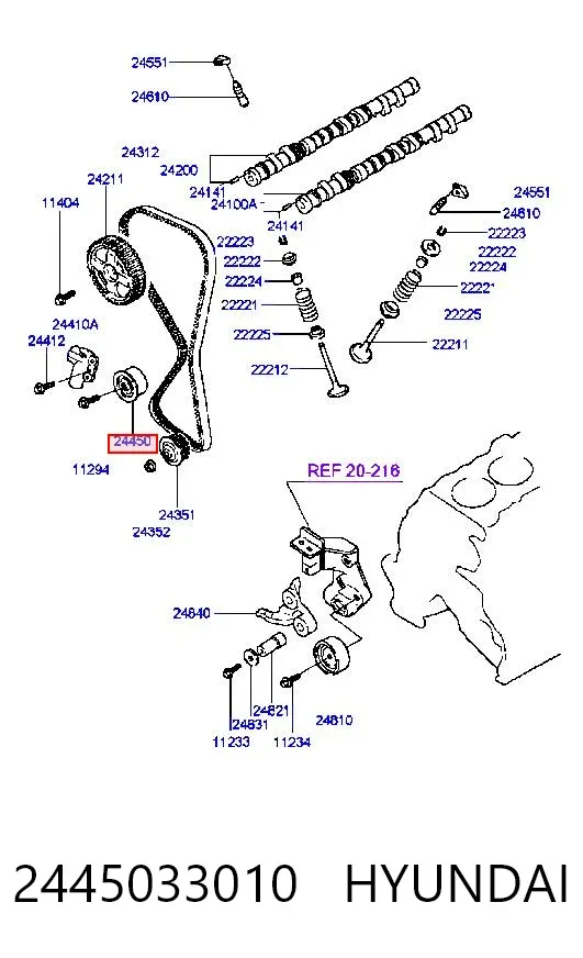 Rolka napinacza paska rozrządu 2445033010 Hyundai/Kia