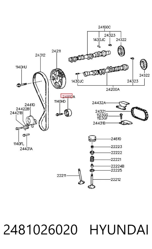 Rolka prowadząca kierunkowa paska rozrządu 2481026020 Hyundai/Kia