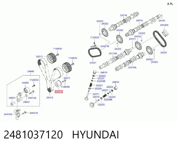 Rolka prowadząca kierunkowa paska rozrządu 2481037120 Hyundai/Kia