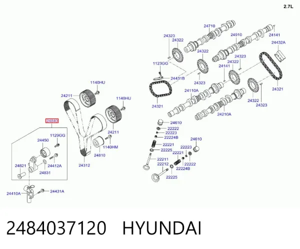 Napinacz paska rozrządu 2484037120 Hyundai/Kia