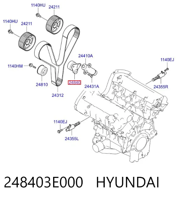 Rolka napinacza paska rozrządu 248403E000 Hyundai/Kia