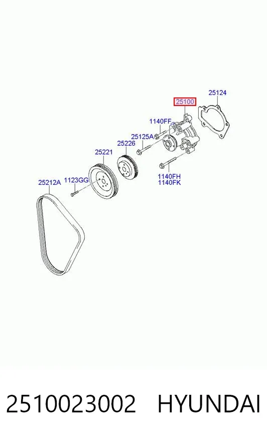 Pompa chłodząca wodna 2510023002 Hyundai/Kia