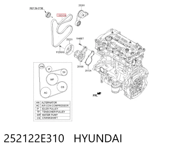 Pas napędowy mechanizmów 252122E310 Hyundai/Kia