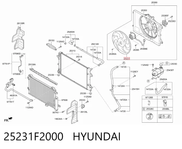 Wentylator (wirnik) chłodnicy 25231F2000 Hyundai/Kia