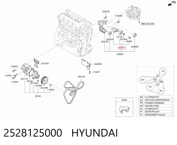 Napinacz paska napędowego 2528125000 Hyundai/Kia