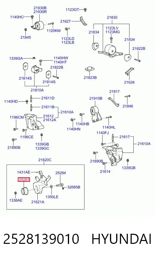Rolka napinacza paska napędowego 2528139010 Hyundai/Kia