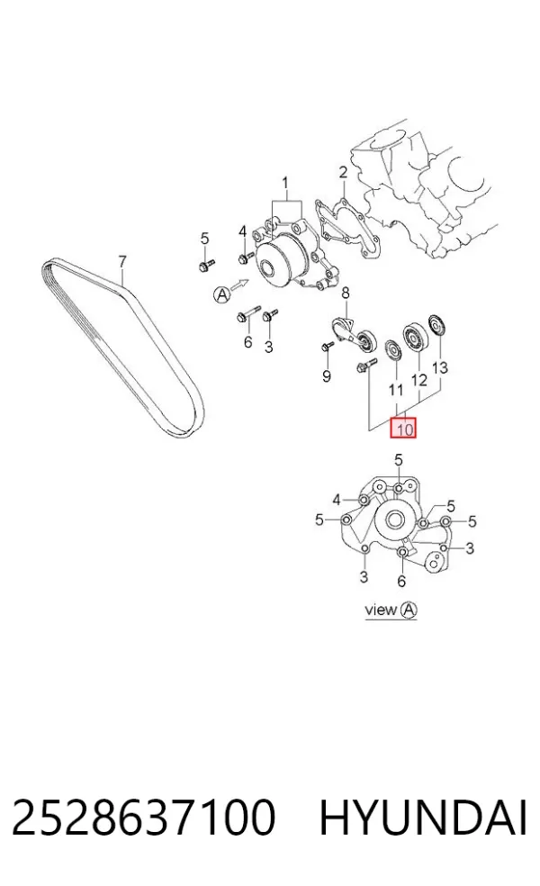 Rolka prowadząca, kierunkowa paska napędowego 2528637100 Hyundai/Kia