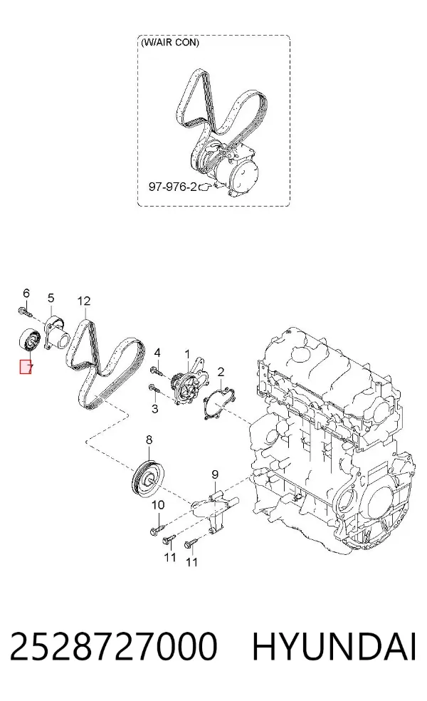 Rolka prowadząca, kierunkowa paska napędowego 2528727000 Hyundai/Kia