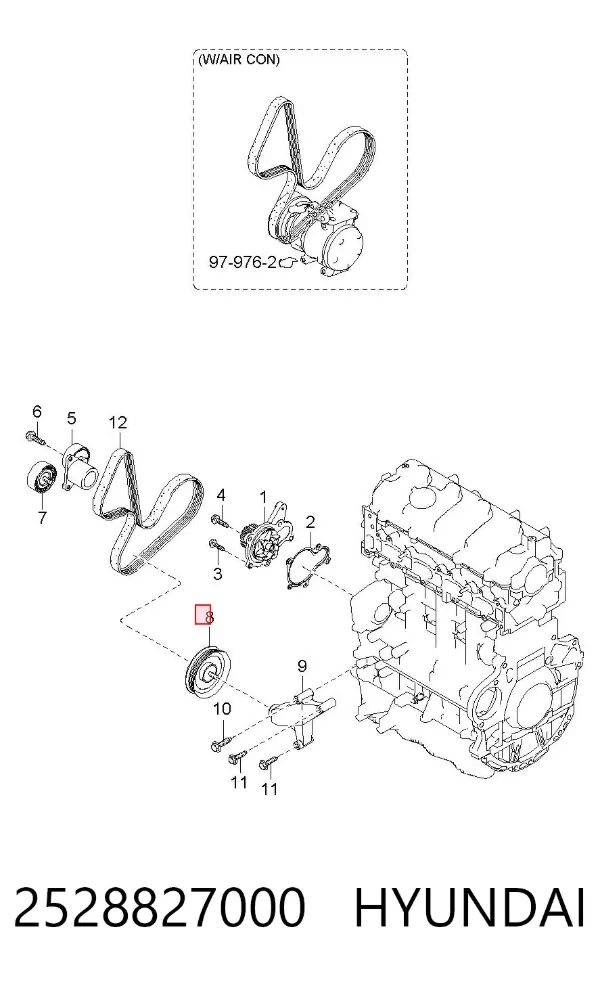 Rolka prowadząca, kierunkowa paska napędowego 2528827000 Hyundai/Kia