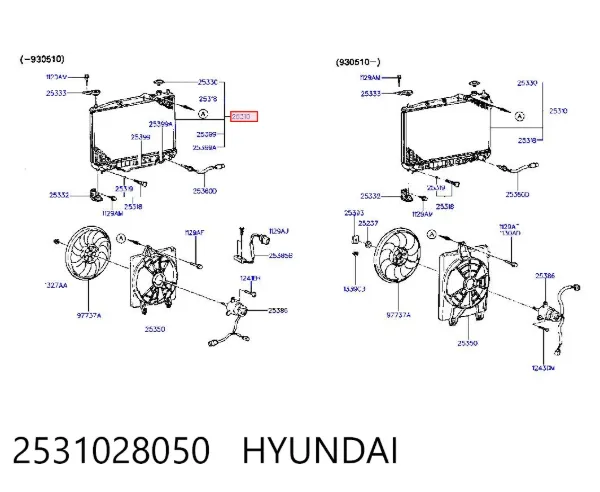 Chłodnica silnika Hyundai Lantra I