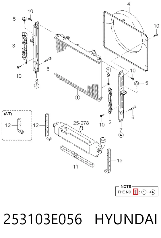 Chłodnica silnika 253103E056 Hyundai/Kia