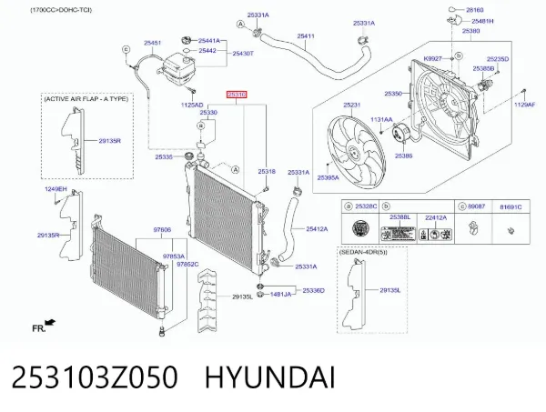 Chłodnica silnika 253103Z050 Hyundai/Kia
