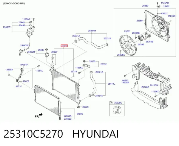 Chłodnica silnika 25310C5270 Hyundai/Kia