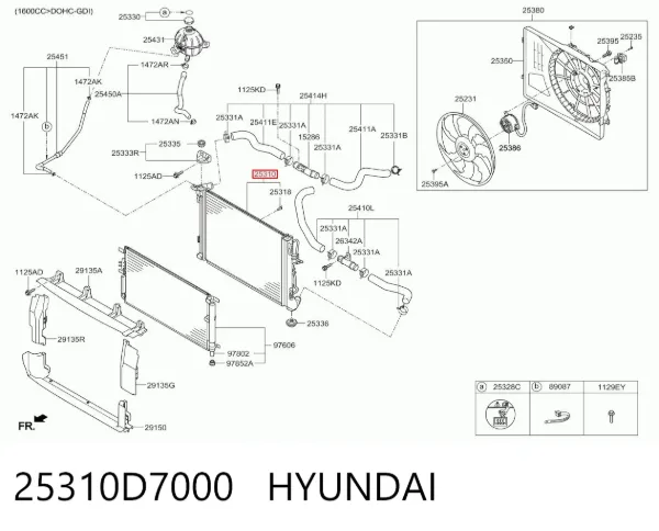 Chłodnica silnika 25310D7000 Hyundai/Kia